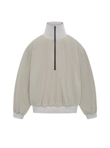 Washed Nylon Half Zip Track Jacket